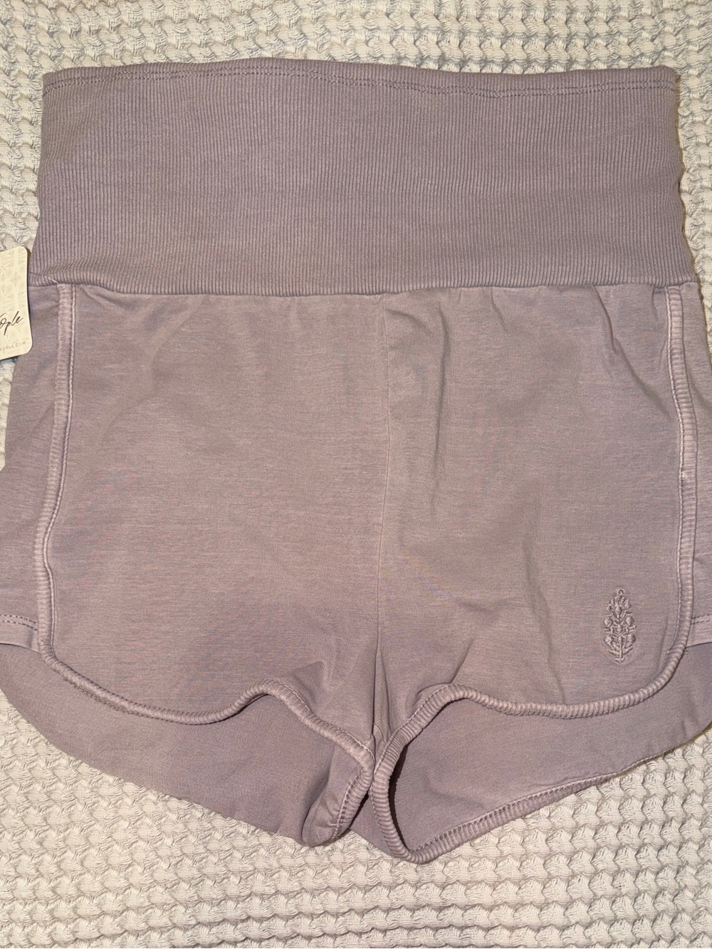 FP Movement by Free People Lavender Ribbed High-Waist Athletic Shorts